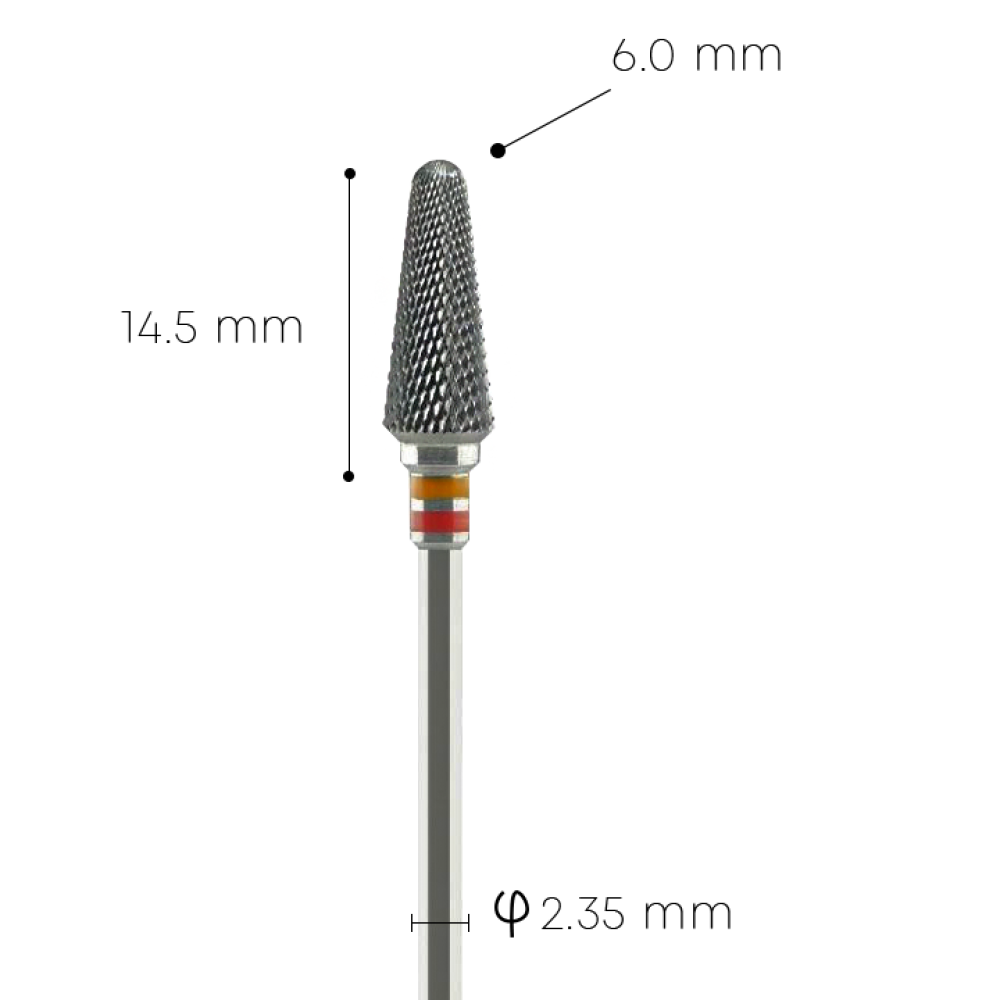 Carbide fraise 14.5mm - 6.0mm  yellow & red