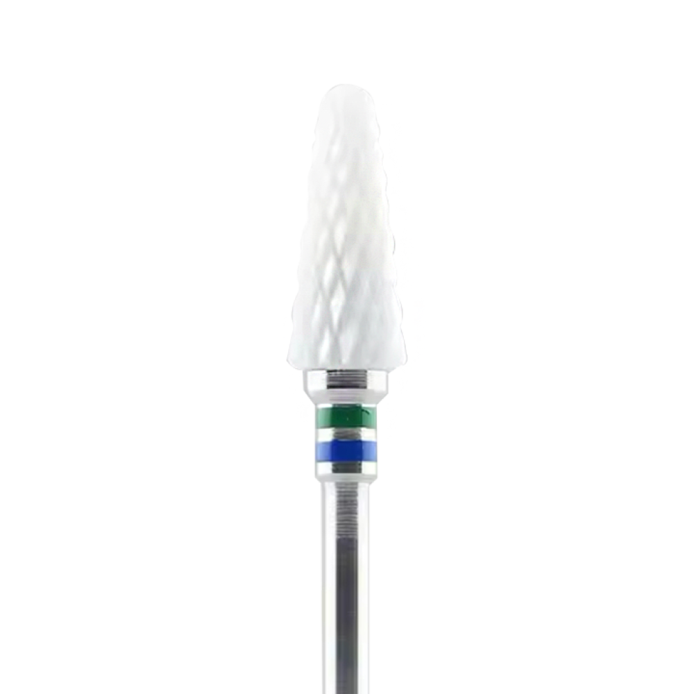NEW !  Zirconia Ceramic nail drill - TAPERED blue & green