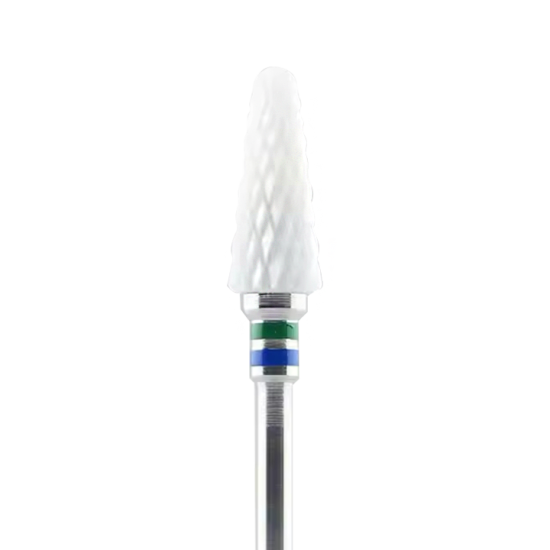 NEW !  Zirconia Ceramic nail drill - TAPERED blue & green