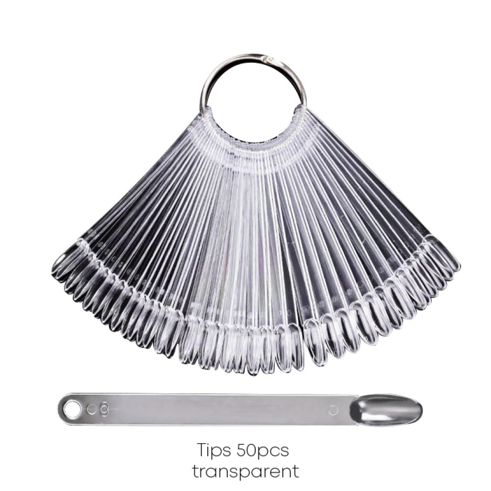 Transparent oval tips - 50 pcs