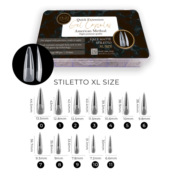STILETTO half matte XL SIZE - 500pcs