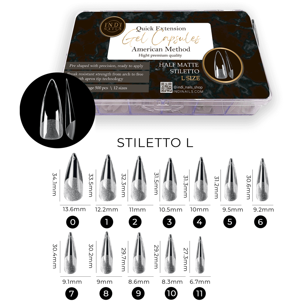 STILETTO half matte L SIZE - 500pcs