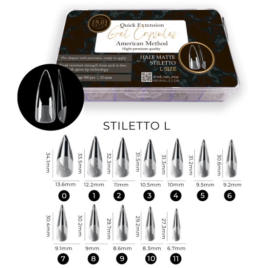 STILETTO half matte L SIZE - 500pcs