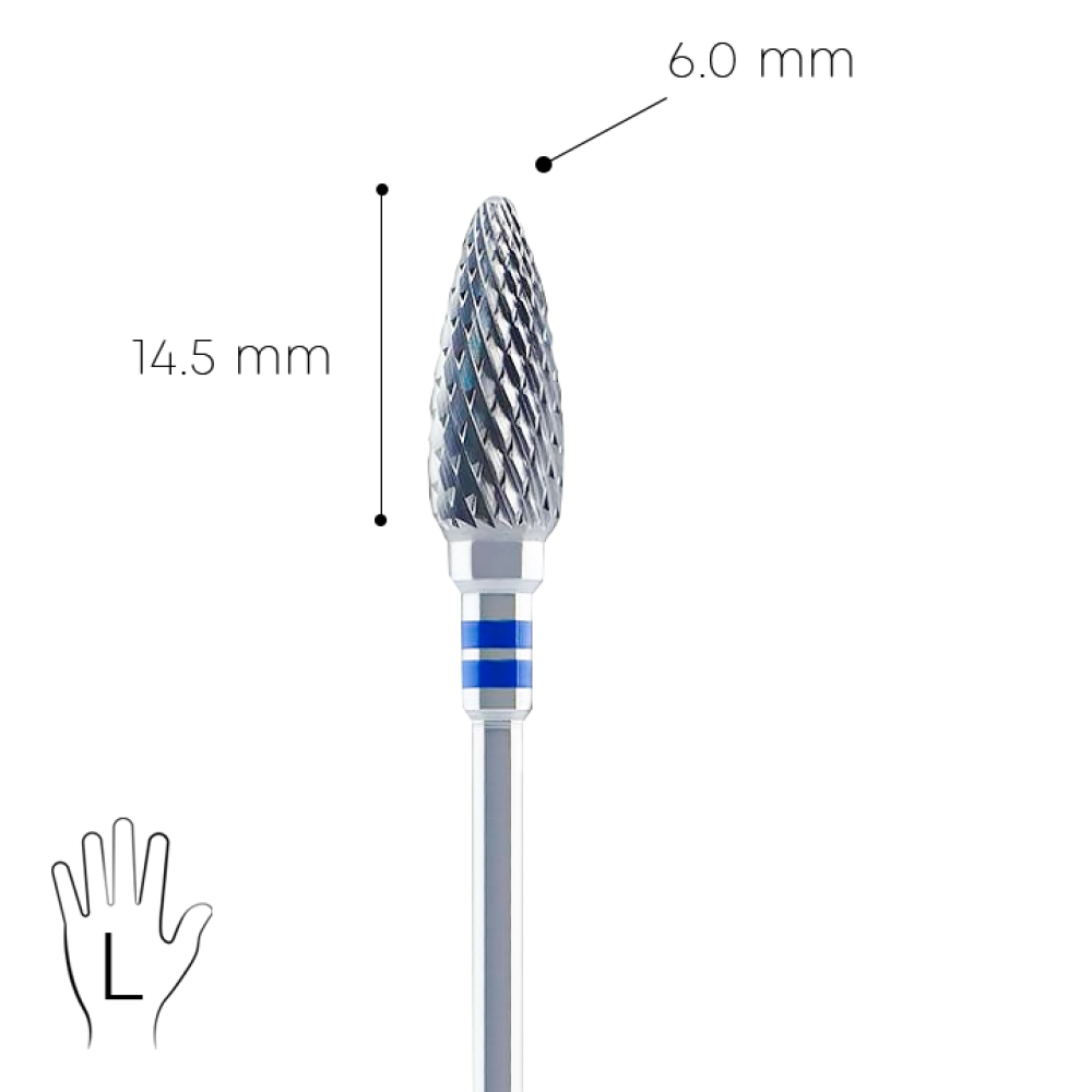Nail dril Carbide - double blue (for left handed)
