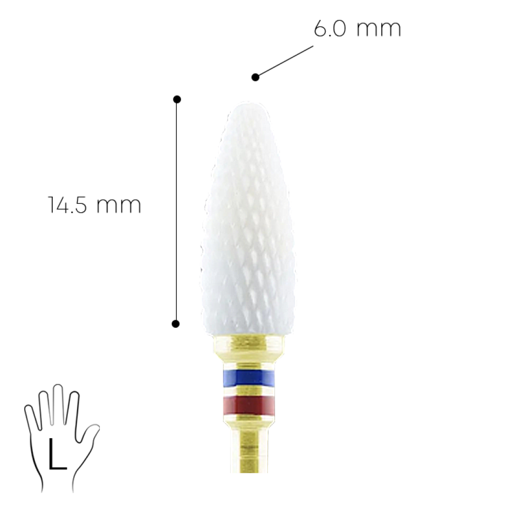 Nail dril Zirconia Ceramic - red & blue  for LEFT HAND