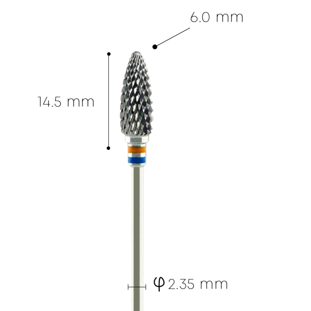 Carbide fraise N06 - 14.5mm red & blue