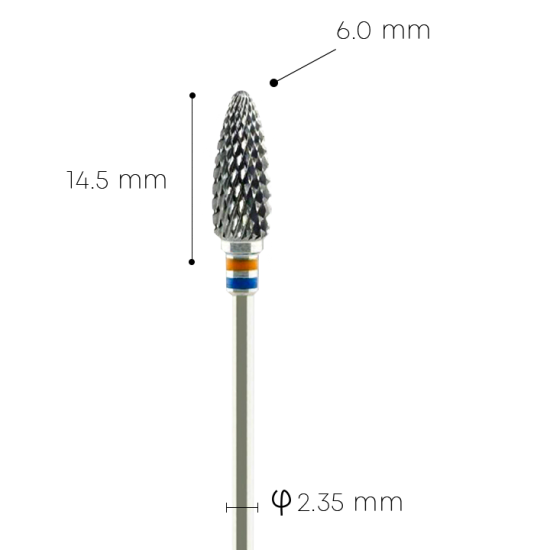 Carbide fraise N06 - 14.5mm red & blue
