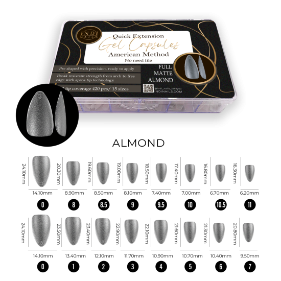 Gel capsules ALMOND full matte